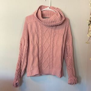 Absolutely Famous Pink Cowl Neck Sweater